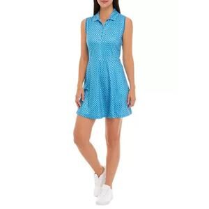 Pro Tour Cool Play Flounce Dress Women's XL Geometric Blue/Green Zipper Pockets